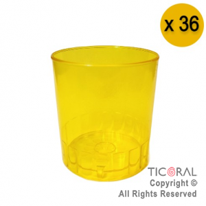 VASO DEGUSTACION 100 CC AMARILLO FLUO x 36